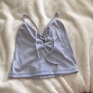 Light blue crop top